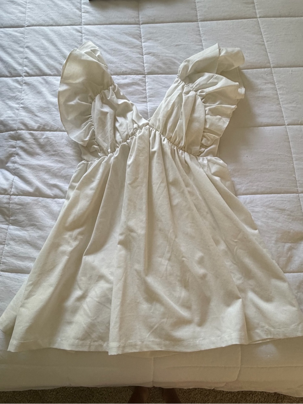 ShowPo Ruffle-Sleeve Bow Tie Back Mini Dress